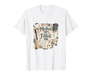 Marked Up & Filled Up Bible Journaling Christian Design Value Graphic T-Shirt, Men, White, M