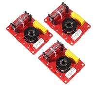 MARKELL 3 PCS Speaker System 2 Way Crossover Filters Audio Frequency Distributor Red Plastic