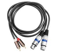 MARKELL Hifi Audio Cable 2 Rca Male to Xlr 3 Pin Female Mixing Console Amplifier Dual Xlr to Dual Rca Shileded Cable 1.5M