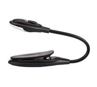 MARKELL Mini Flexible Clip-on Bright Booklight LED Travel Book Reading Lamp White Light book holder small table lamp light small gifts Black