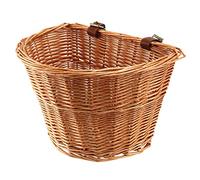 MARKELL Retro, Handmade, Wicker Bicycle Front Basket with Leather Straps