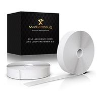 MARKENZEUG© Premium cierro Extra Strong White 8 Metres I Improved Concept 2020 I Double Sided I Tape 20MM Wide & 8M Long I Industrial Nylon Adhesive Hook Loop Fastener