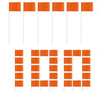 Marker Flags - Marking Flags | Yard Flag Marking, 100 Pieces Fluorescent Orange Warning Signs Weather Resistant for Dog Training Event Property Mapping Surveyor Garden Landscapers Construction