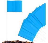 Marker Flags - Marking Flags | Yard Flag Marking, 100 Pieces Fluorescent Orange Warning Signs Weather Resistant for Dog Training Event Property Mapping Surveyor Garden Landscapers Construction