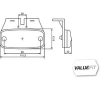 HELLA VALUEFIT 2PS 357 008-011 Side Marker Light - LED - 24/12V - Screw Connection/mounting - Lens Colour: Yellow - Cable: 500mm - Plug: open cable ends - Lateral Mounting - Quantity: 1