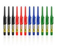 Marker Pen, Marksman Marking Tool, 12-Piece Woodworking Marker Pens Set, Long Nib Deep Hole Marker with Waterproof Ink, Multi-Surface Tracer Pen for Construction and DIY Projects