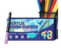 Marker Pen Set - Versatile Brush Tip Markers Bright Color Selection Easy Layering Safe ABS Construction | Crafts School Office Art Supplies Drawing Illustration han