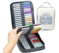 Marker Pens for Adults | Marker Pens for Notes | 84 Colours with Carrying Bag Multi- Acrylic for Glass Cloth, Children and Decorative Art
