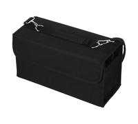 Marker Storage Bag Portable Case with Handle, Elastic Slots for Teachers | Black Fabric, Vertical Unfold Design, Adjustable Strap and Snap Hook, for Sketching, Makeup Brushes