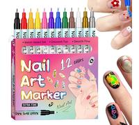 Markers - 12 Color Nail Dotting Tools, Professional Finger Pens, Precision Nails Design Markers | Creative Naill Arts Kit for Women Girls Home Salon Party Christmas Birthday