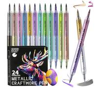 Markers - Pack of 12 Quick Drying Pens with Soft Tip | Set of Pens for Quick Drying Creations - for Photo Albums Ceramic Cardboard Canvas Children Adults Home School Classroom