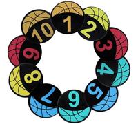 Markers Spot Basketball, Training Sports Anti-Slip Multi-Colored 10 Pcs, Floor Round Flat With Number Dots, Nine Inches, For Teaching & Training