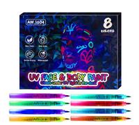 Markers That Glow In The Dark - Luminous Paints For Face Erasable - Magnificent Art | for Adults, Children, Girls, Crafts and Art