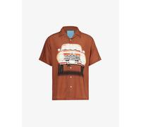 Market Mens Acorn Keep Honking Graphic-print Woven Shirt Xl