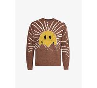 Market Mens Acorn Smiley Sunrise Ribbed-trim Knitted Jumper M