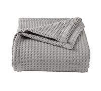 Market & Place 100% Cotton Waffle Weave Bed Blanket | Soft, Breathable, and Lightweight Blanket for All-Season | Perfect for Layering | Brielle Collection (King, Light Grey)