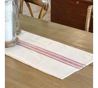 Market Place Red Grain Sack Stripe Table Runner, 13" x 36", Farmhouse Style, Red and Cream Tabletop Décor