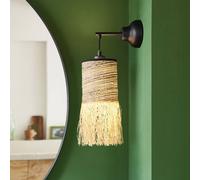 MARKET SET Formentera wall lamp, brown Height 47 cm, palm fibre