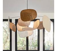 MARKET SET Screen 70's hanging light, Ø 110 cm, linen, colourful