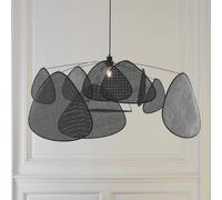 MARKET SET Screen XL pendant light, 60 cm, black, rattan