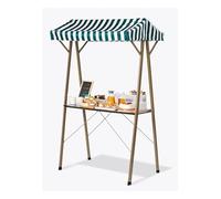 Market Stall Carts,Market Stall Display Stand with Canopy, Removable Desktop, Foldable Kiosk Booth for Street Vendors, Market Vending Events, Portable Size 150x60cm (59.06x23.62in)