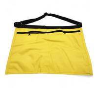 Market Stall Money Belt Waist Pouch Bag - 6 Pocket or 4 Pocket Trader Apron with Adjustable Strap, Secure Zipper Compartments, Durable Blue Denim Finish (Yellow)
