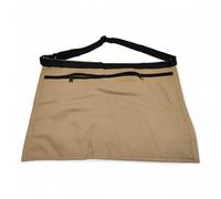 Market Stall Money Belt Waist Pouch Bag - 6 Pocket or 4 Pocket Trader Apron with Adjustable Strap, Secure Zipper Compartments, Durable Blue Denim Finish (Khaki)