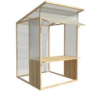Market Stand Portable Market Stall Thickened Metal Frame Advertising Display 200kg Load Capacity with Canopy Outdoor Cart for Farmers Market Party Events Vending(Clear,151cm(59in))
