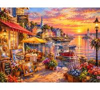 Market Sunset 35 Piece Jigsaw Puzzle for Adults, Premium Gift | Tight interlocking pieces with durable cardboard and sharp printing, ideal for puzzle fans. Size: 4 X 6in (10 X 15cm)