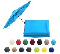 Market Table Umbrella Canopy, Patio Umbrella Replacement Canopy Cover, UV-Block Polyester Fabric, Replacement Parasol Cover For Lawn Backyard Pool(Lake,6 RIBS: 300CM/9.8FT)