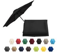 Market Table Umbrella Canopy, Patio Umbrella Replacement Canopy Cover, UV-Block Polyester Fabric, Replacement Parasol Cover For Lawn Backyard Pool(Black,8 RIBS: 200CM/6.5FT)