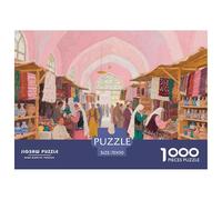 Market Wooden Jigsaw Puzzle Waterproof 1000 Piece Puzzles for Adults Gifts Challenging And Brainteasing Games