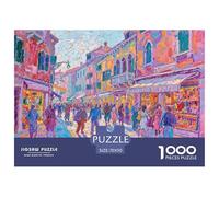 Market Wooden Jigsaw Puzzle Waterproof 1000 Piece Puzzles for Adults Gifts Colourful Challenging Games