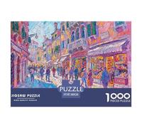 Market Wooden Jigsaw Puzzle Waterproof 1000 Piece Puzzles for Adults Gifts Colourful Challenging Games