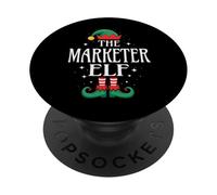 Marketer Elf Job Title Funny Christmas Matching Xmas Outfit PopSockets Adhesive PopGrip