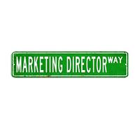 Marketing Director Street Sign Marketing Director Gift Profession Metal Signs 4x18in Customized Weatherproof Metal Tin Sign Country Metal Art Plaque for Country Home Kitchen Restaurant