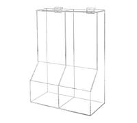Marketing Holders Divided Condiment Bin with Lid 2 Compartment Sugar Packets or Wrapped Candy Caddy Clear Acrylic 8.5" x 12" Tabletop Organizer for Bakeries and Restaurants