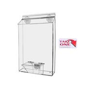 Marketing Holders Suction Cup Outdoor Brochure Holder Holds 8.5" x 11" Flyers and 3.5" x 2" Business Cards Window or Glass Wall Mounted Clear Acrylic Handout Box Includes Take One Sticker