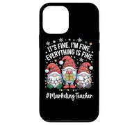 Marketing Teacher Gnome Everything Is Fine Funny Christmas Case for iPhone 12 mini