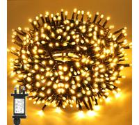 Marketo 20M 200LEDs Christmas Tree Lights On Dark Green Cable with Various Light Effects, Ideal for Christmas Tree,Xmas,Party,Wedding (Warm White)