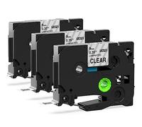 MarkField 3X Compatible with Brother P Touch TZe-121 Clear 9mm Label Tape