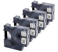 MarkField 4X Compatible with Dymo Rhino 18444 12mm White Vinyl Label Tape