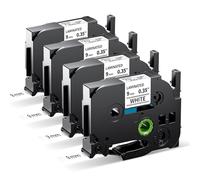 MarkField 4xTZe-221 TZ 9mm White Compatible with Brother P-Touch Label Tape