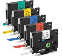 MarkField 5X Compatible with Brother P Touch TZe-231 12mm Color Label Tape | 12mm x 8m 0.47" Tape Cassette TZ TZe-231 431 531 631 731, for Ptouch PT-1000 1005 1010 H108 H110 H101C H105 H107 D200 E100
