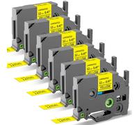 MarkField 6X Compatible with Brother P Touch TZe-631 12mm Yellow Label Tape