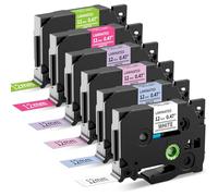 MarkField 6X Compatible with Brother Ptouch TZe-231 12mm Pastel Label Tape