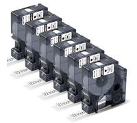 MarkField 6X Compatible with Dymo D1 45013 Black on White 12mm Label Tape | A45013 45013s 12mm x 7m White Label Maker Tape Refills Compatible with Dymo D1 LabelManager 160 210D 360D 420P 450D 500TS