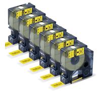 MarkField 6X Compatible with Dymo D1 45018 Black on Yellow 12mm Label Tape | A45018 45018s 12mm x 7m Black on Yellow Label Maker Tape Compatible with Dymo D1 LabelManager 160 210D 360D 420P 450D 500TS