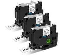 MarkField Compatible Label Tape Replacement for Brother Ptouch TZ TZe-251 24mm x 8m Laminated Cassette, for Label Maker PT-P700 D450 D600 P750W P900W P910BT P900 P950NW Black on White, 3 Pack