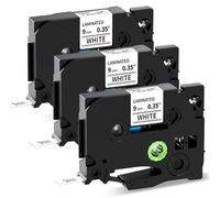 MarkField Compatible with Brother P touch TZe-221 9mm 0.35"White Label Tape